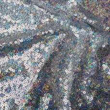 Ткань Пайеточная голограмма (серебро)